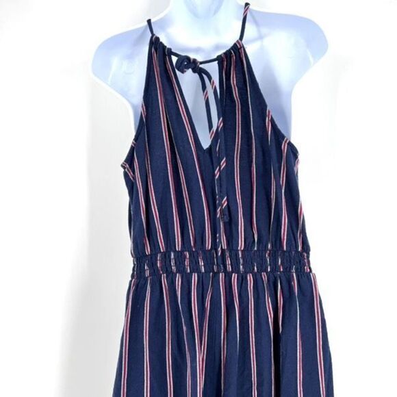 Universal Thread navy Striped Halter Jumpsuit Romper Size With Pockets Size medi - Picture 12 of 13